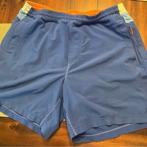 Birddogs Orange Athletic Shorts with Subtle Black Print